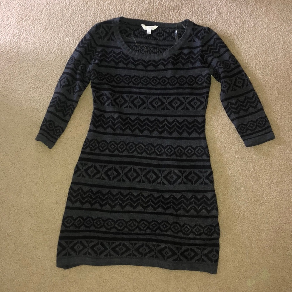 Black and grey sweater dress